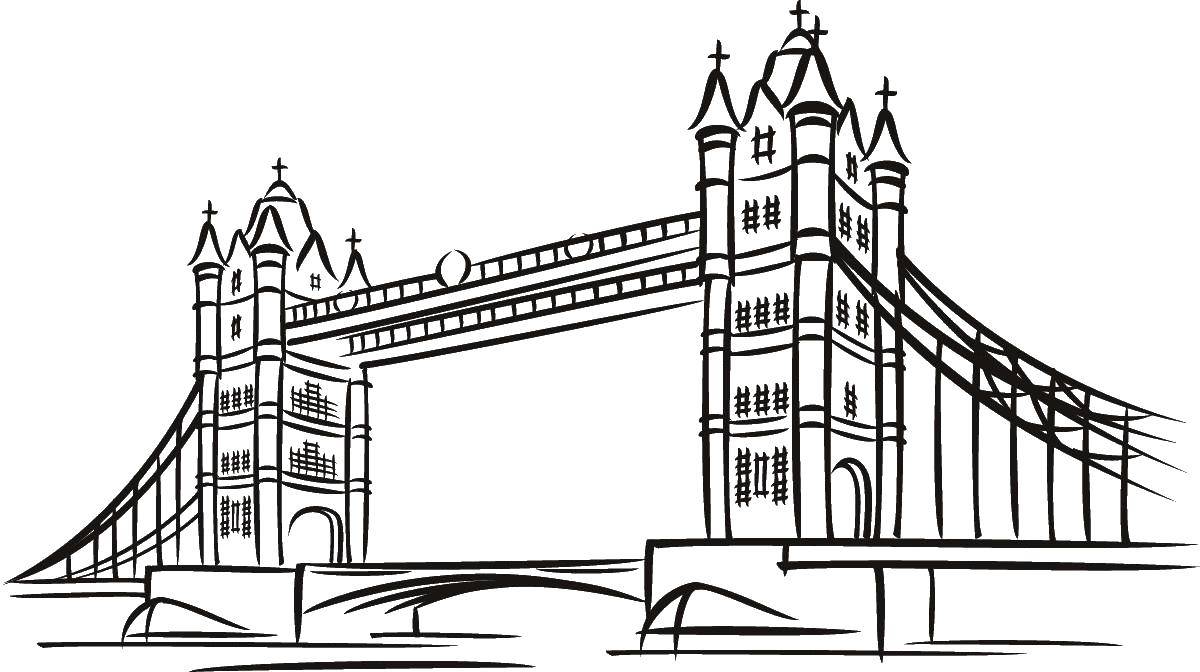 Название: Раскраска Лондонский мост. Категория: англия. Теги: Англия.