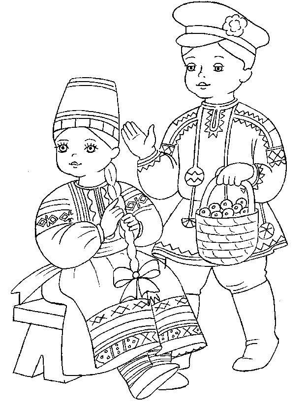 Coloring Russian costumes. Category Russia . Tags:  Russia, folk.