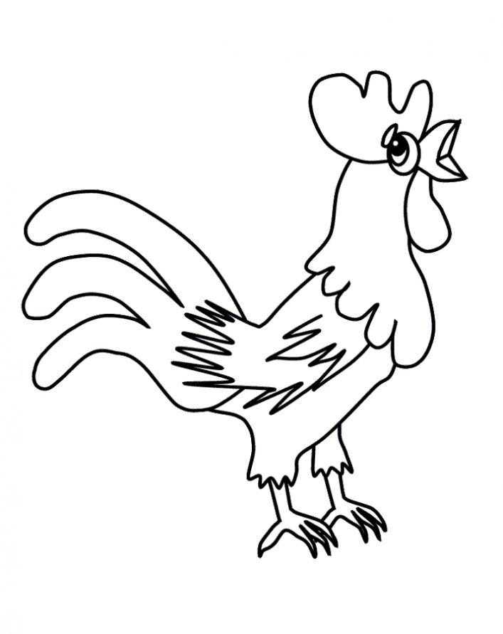 Coloring Drawing cock. Category Pets allowed. Tags:  The cock.