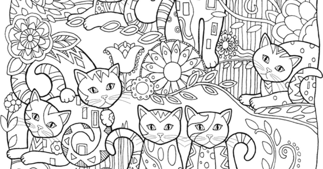 Coloring Many cats. Category coloring antistress. Tags:  Bathroom with shower.