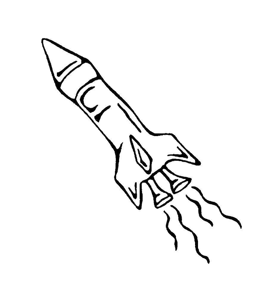 Coloring Rocket flies into space. Category rocket. Tags:  Rocket.