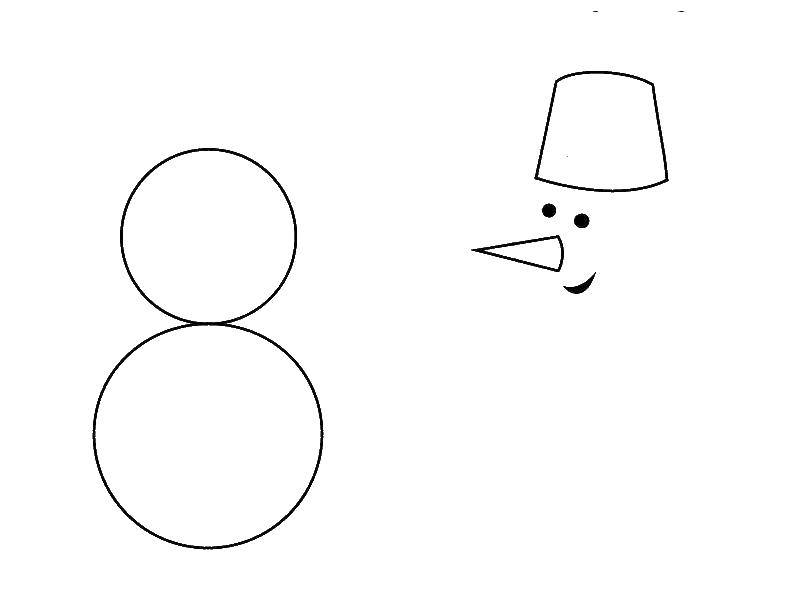 Coloring Draw a snowman. Category how to draw by stages in pencil. Tags:  Snowman, snow, winter.