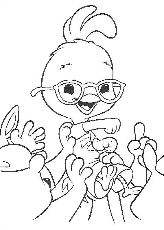 Розмальовки  Курча і його друзі. Завантажити розмальовку курча, окуляри, гребінець.  Роздрукувати ,розмальовки,