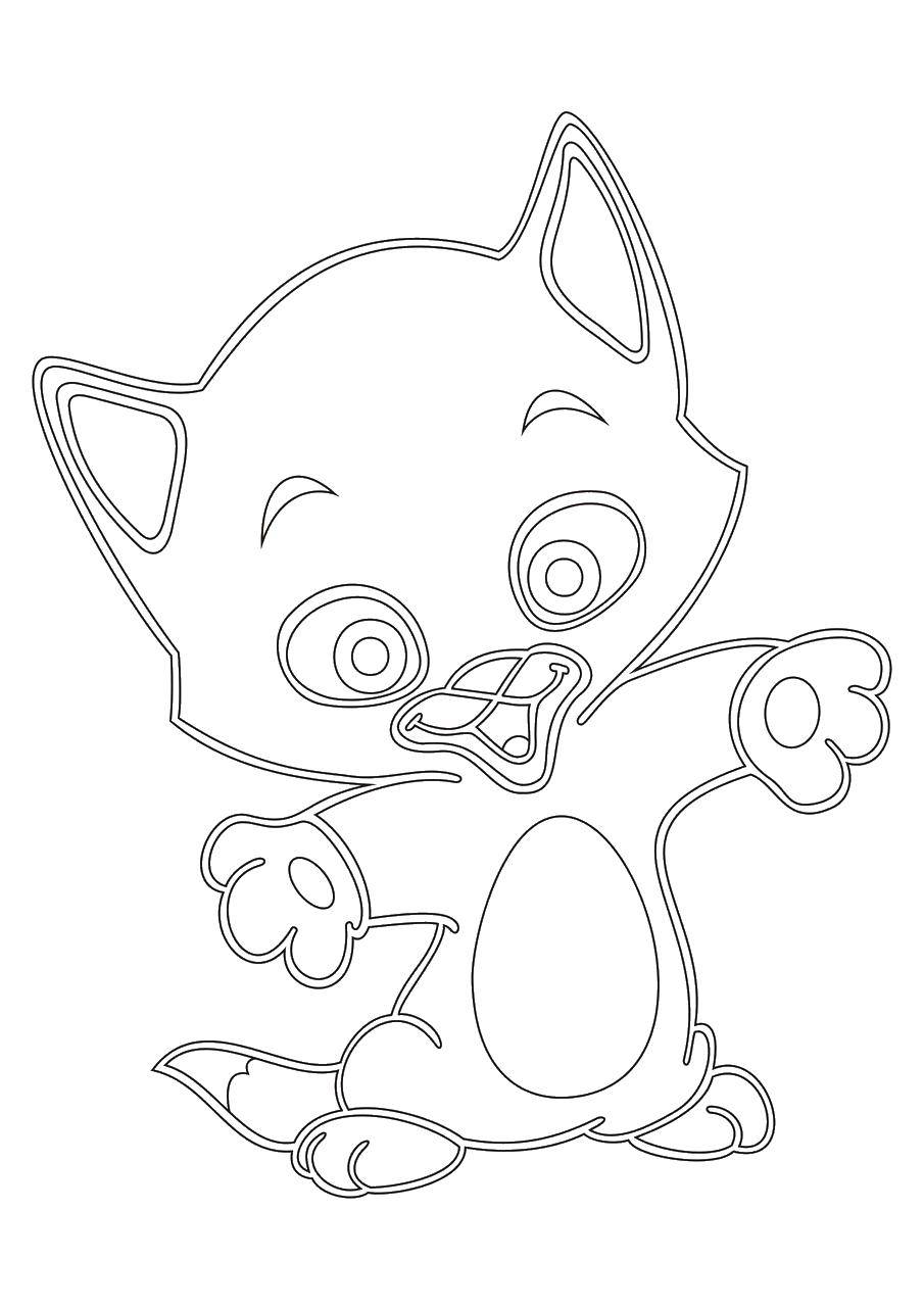 Coloring Baby kitten. Category for stained glass paint. Tags:  Animals, kitten.