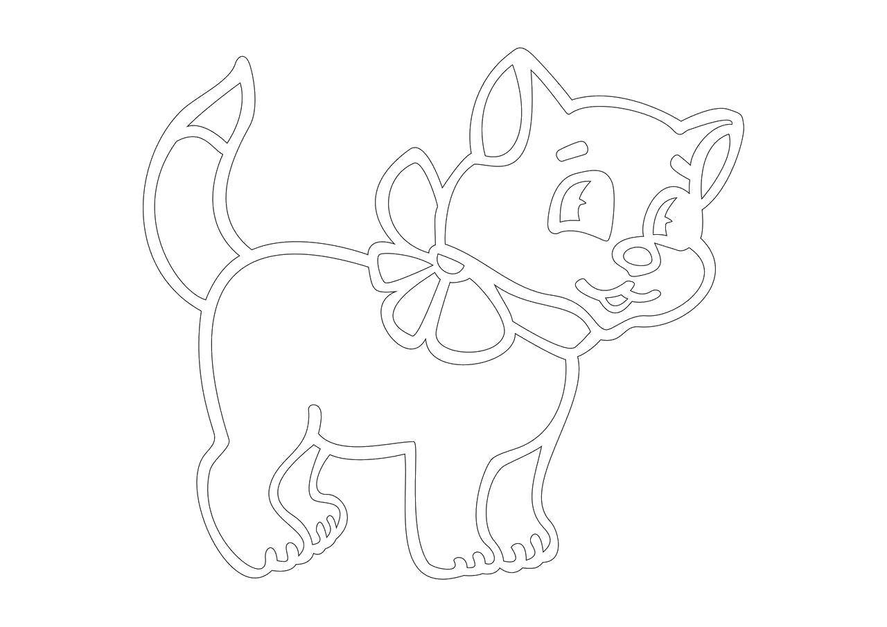 Coloring Paint a kitten. Category for stained glass paint. Tags:  Animals, kitten.