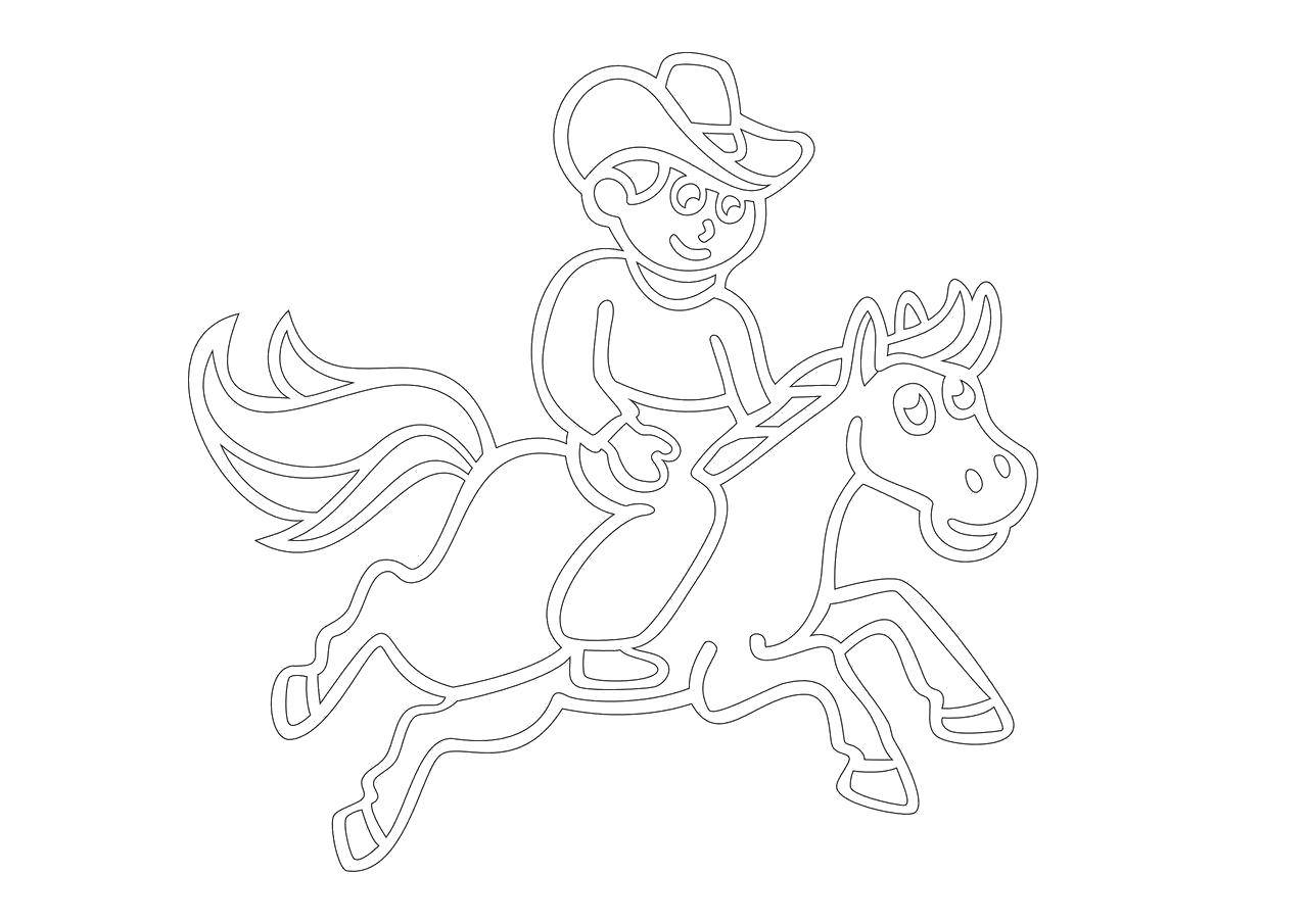 Coloring Paint a cowboy. Category for stained glass paint. Tags:  Cowboy.
