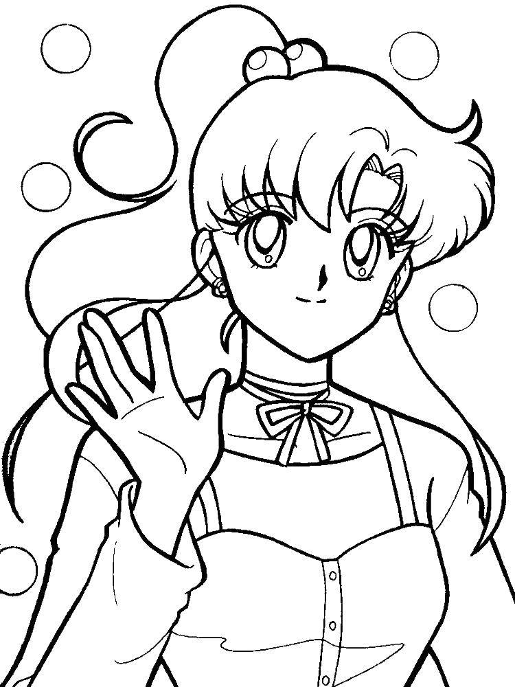 Coloring Sailor moon. Category anime. Tags:  anime, Sailo moon, girl.