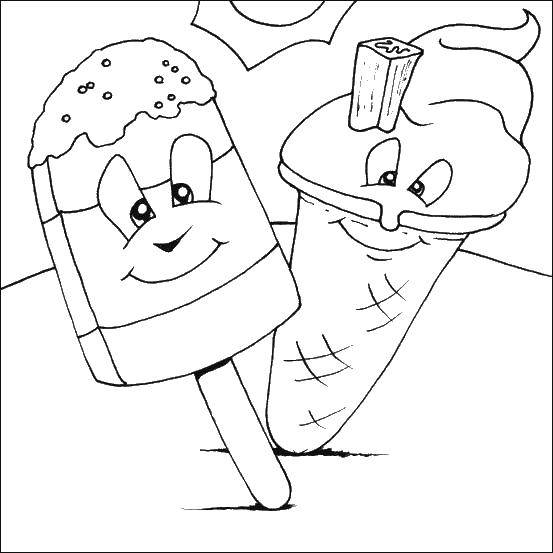 Coloring sheet ice cream Download .  Print 