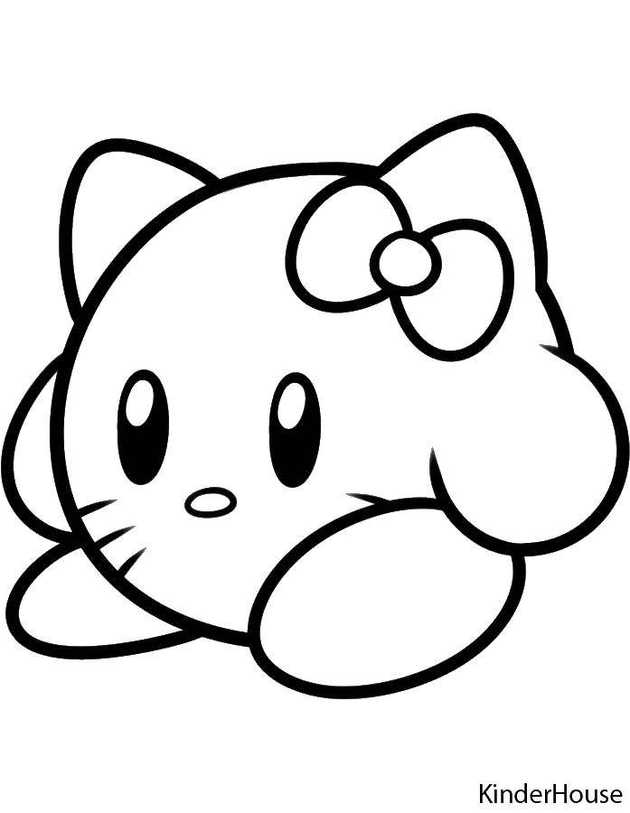 Coloring Kirby kitty. Category sprockets. Tags:  Games.