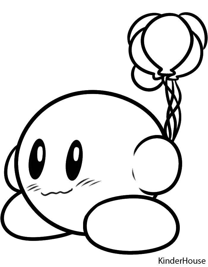 Coloring Kirby with balls. Category sprockets. Tags:  Games.
