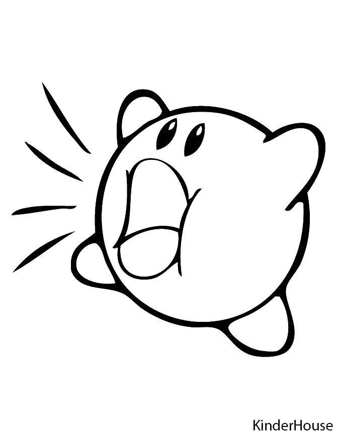 Coloring Kirby collect stars. Category sprockets. Tags:  The character from the game.