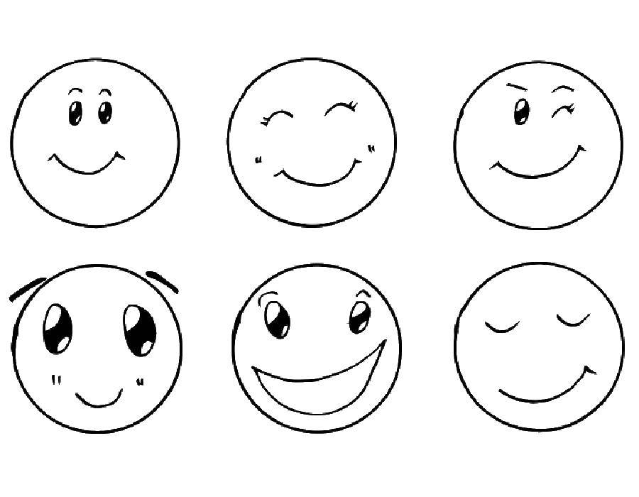 Coloring Different emoticons. Category emoticons. Tags:  emoticon, circle, eyes, emotions.