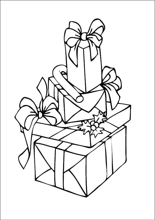 Coloring Christmas gifts. Category gifts. Tags:  Gifts, holiday.