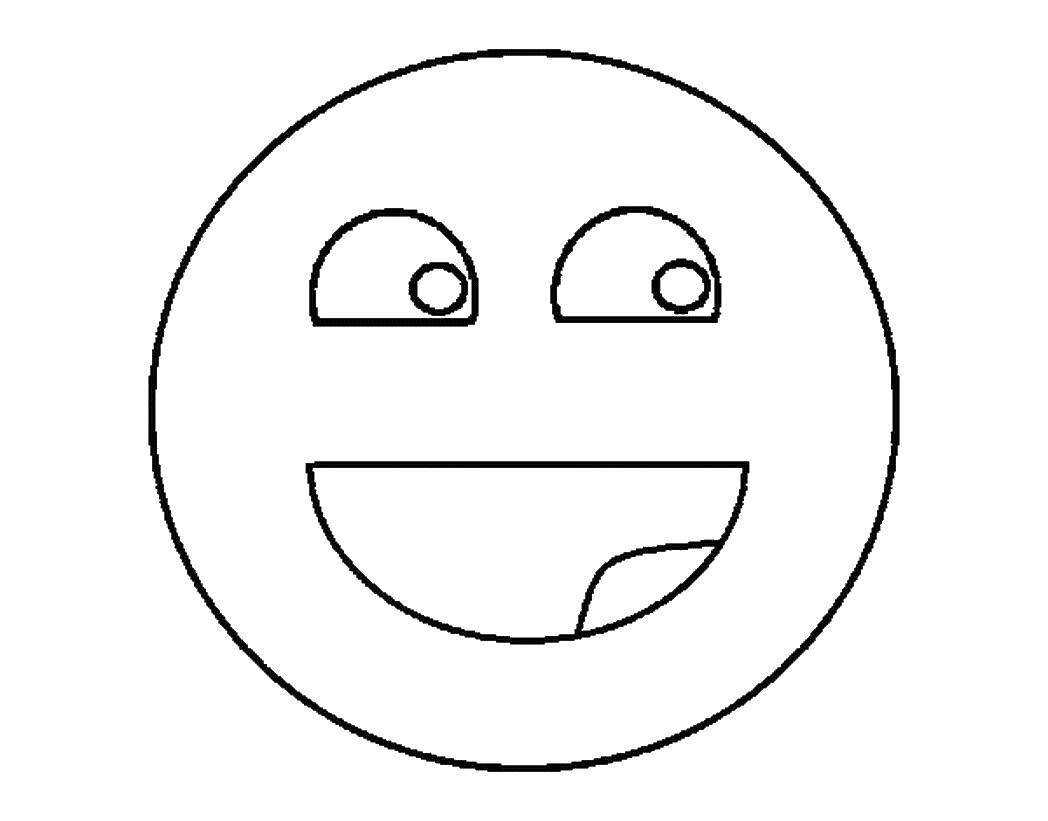 Coloring A cheerful smile. Category emoticons. Tags:  Emoticon, emotion.