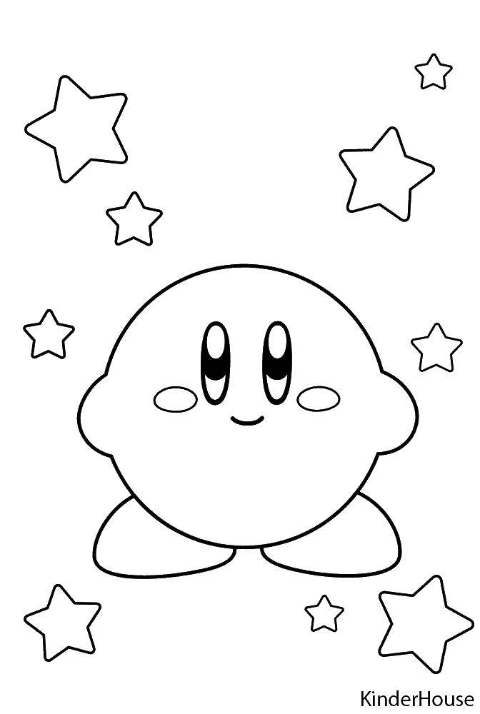 Coloring Stars and Kirby. Category sprockets. Tags:  Games.