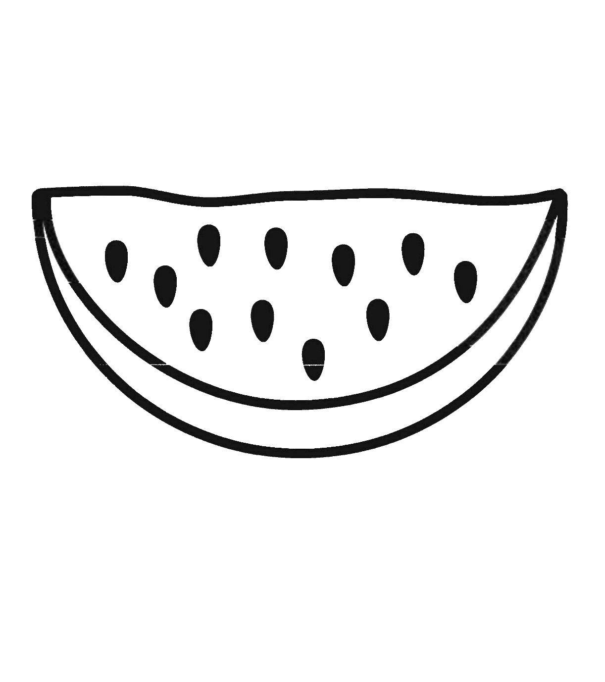 Coloring A slice of watermelon. Category little ones. Tags:  watermelon.