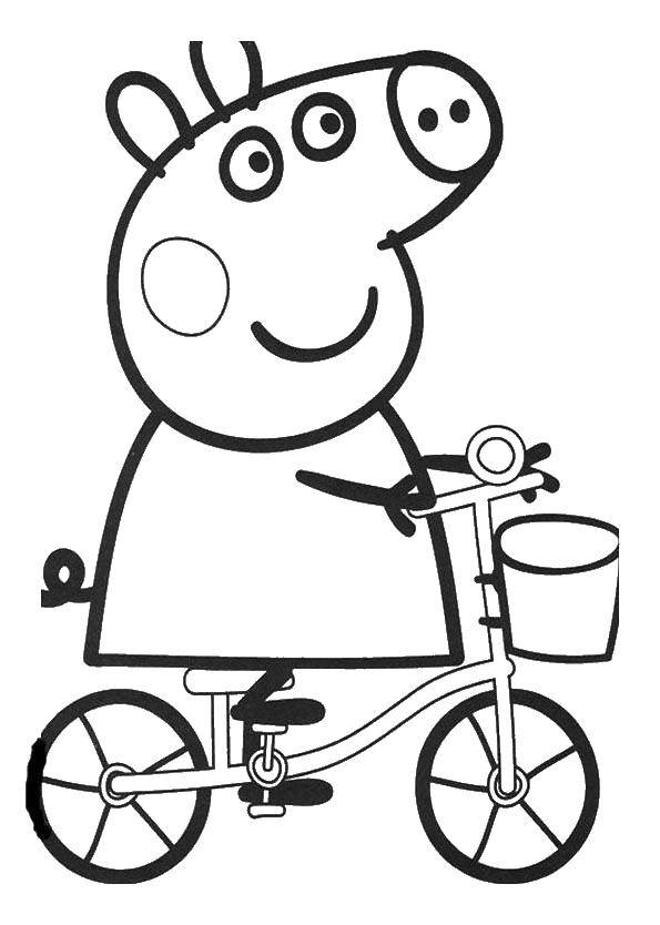 Coloring Peppa pig on a bike. Category Peppa Pig. Tags:  Peppa Pig.