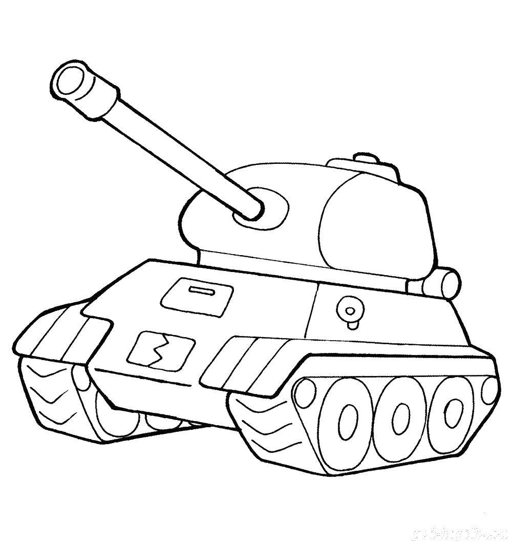 Розмальовки  Бойовий танк.. Завантажити розмальовку Військове, машини, танк, зброю.  Роздрукувати ,військове,