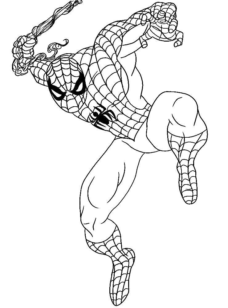 Название: Раскраска Летящий человек паук. Категория: Комиксы. Теги: Комиксы, Спайдермэн, Человек Паук.