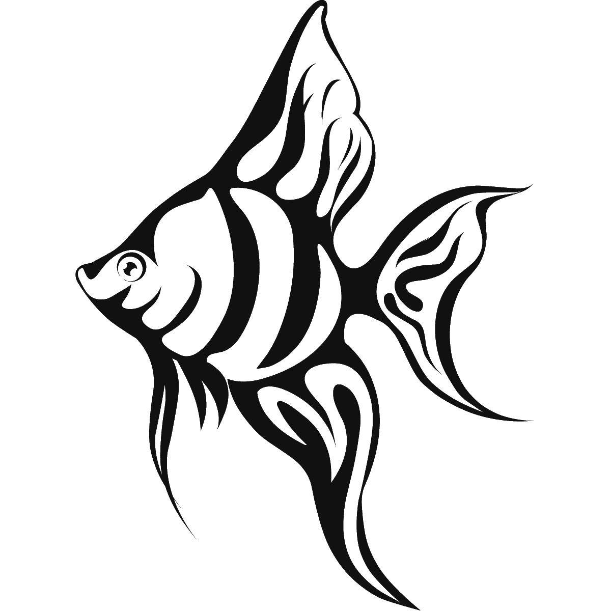 Название: Раскраска Полосатая рыба. Категория: рыбы. Теги: рыбы, полосатая рыба, море.