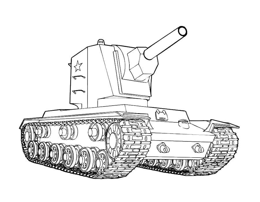 Название: Раскраска Танк и его гусеницы. Категория: военное. Теги: Военное, машины, танк, оружие.
