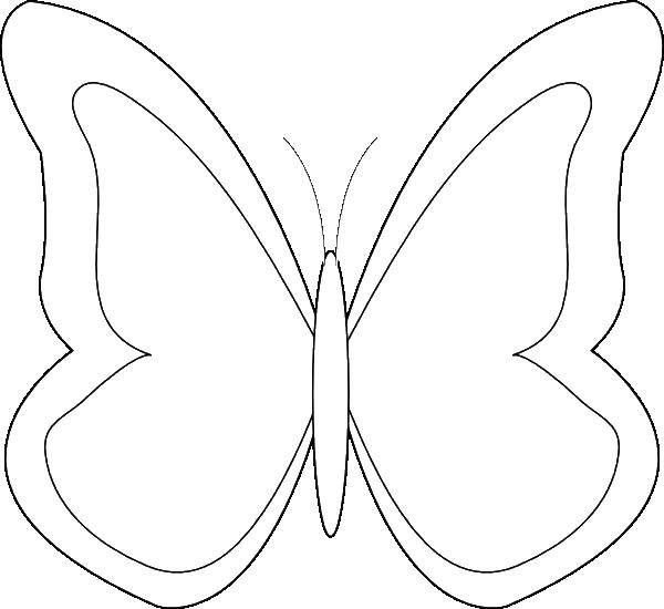 Название: Раскраска Бабочка. Категория: контуры для вырезания бабочек. Теги: контуры, бабочка.