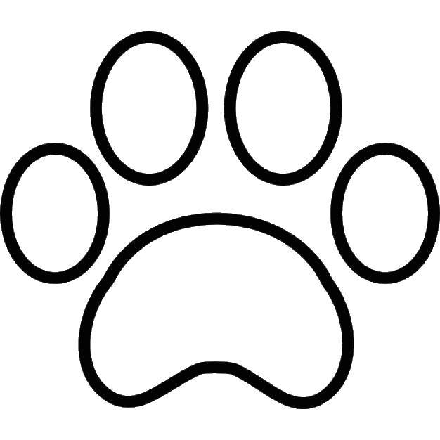 Coloring Paw print. Category Animal tracks. Tags:  Trail.