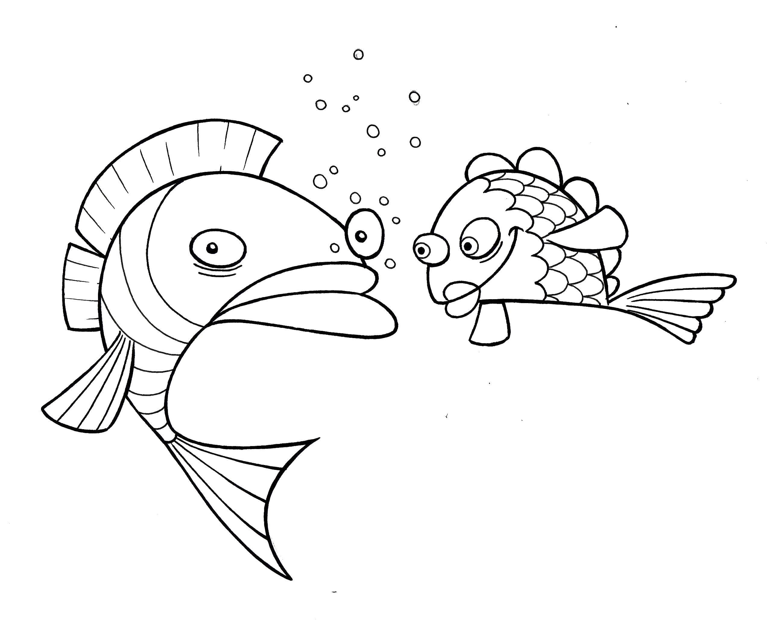 Coloring Funny fish. Category fish. Tags:  Underwater world, fish.