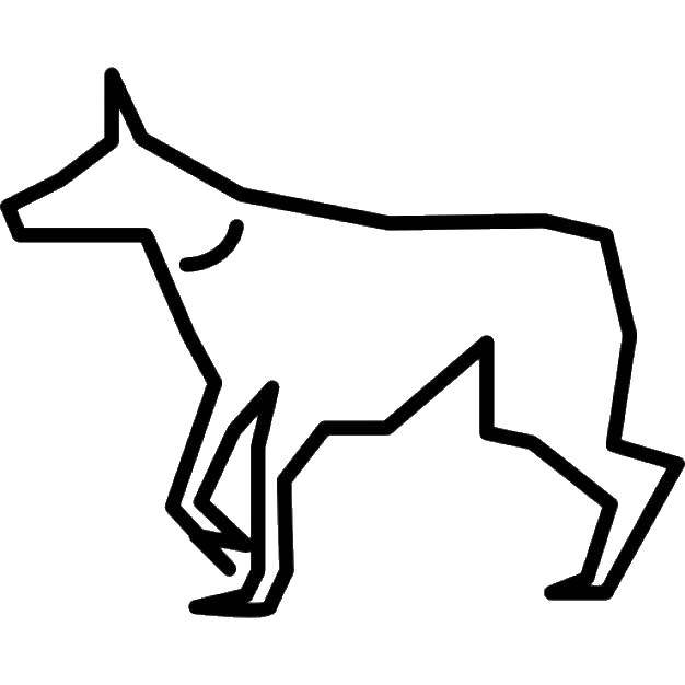 Coloring Dog.. Category the contours of the dog. Tags:  Contour, dog.