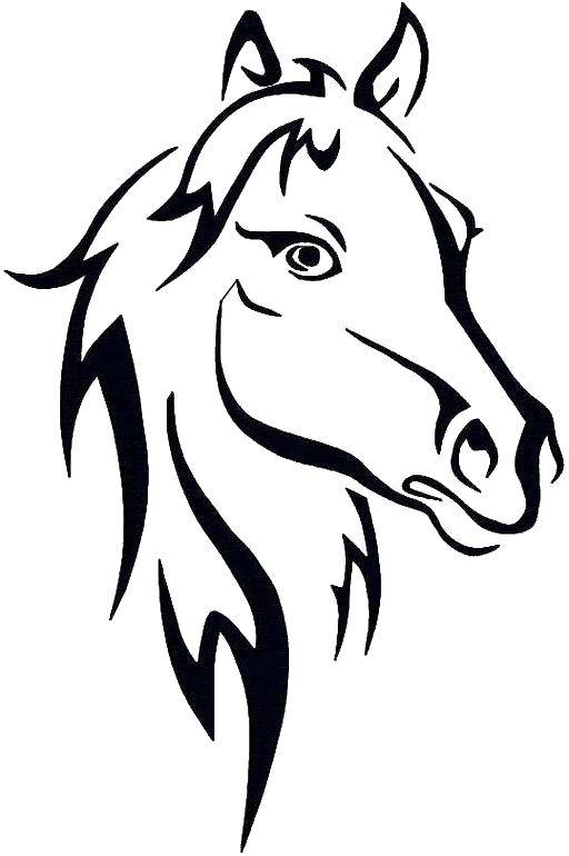 Название: Раскраска Голова лошади. Категория: Животные. Теги: животные, лошадь, конь.