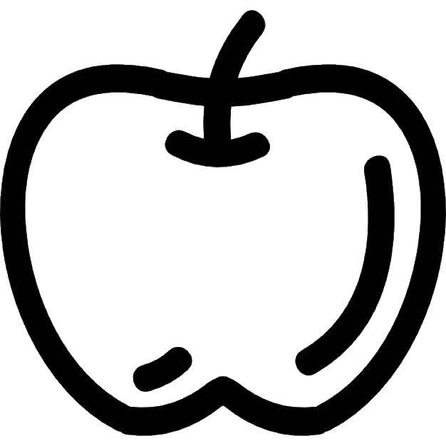 Название: Раскраска Яблочко. Категория: Контуры фруктов. Теги: конутур яблока, яблоко.