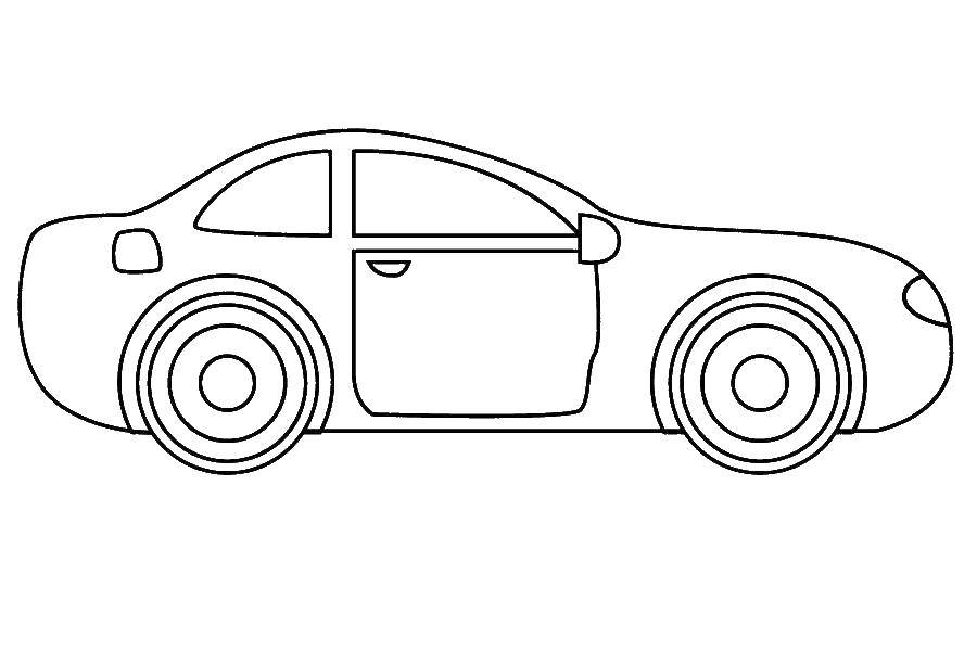 Coloring Two-door car. Category The contours of the machine. Tags:  cars, car.