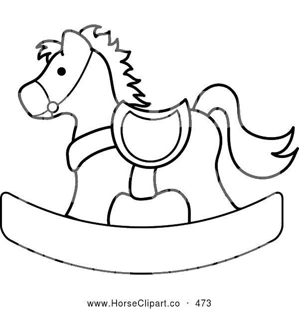 Название: Раскраска Игрушечная лошадка.. Категория: Детские игрушки. Теги: Игрушка, лошадка.
