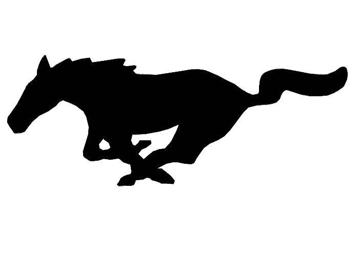 Название: Раскраска Контур бегущей лошади. Категория: контуры лошади. Теги: лошади, конь, контуры.