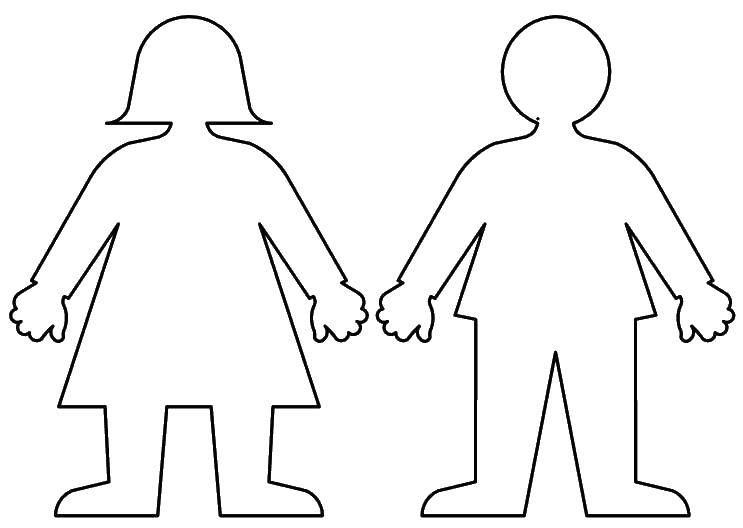 Coloring Outline girl and boy. Category The contours and templates. Tags:  the contours, a girl and a boy.