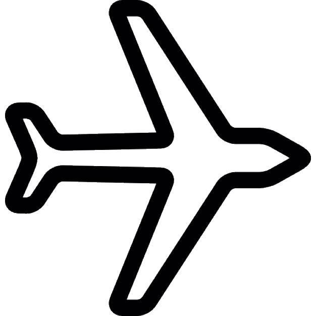 Название: Раскраска Контур самолётика. Категория: Контур самолета. Теги: Самолёт.