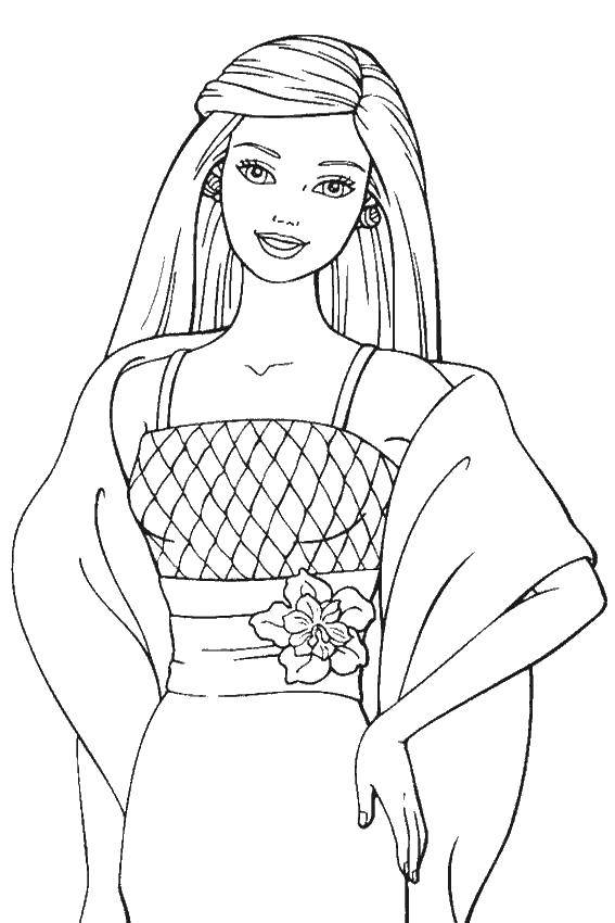 Coloring Barbie dress. Category Barbie . Tags:  the girl, Barbie, dress.