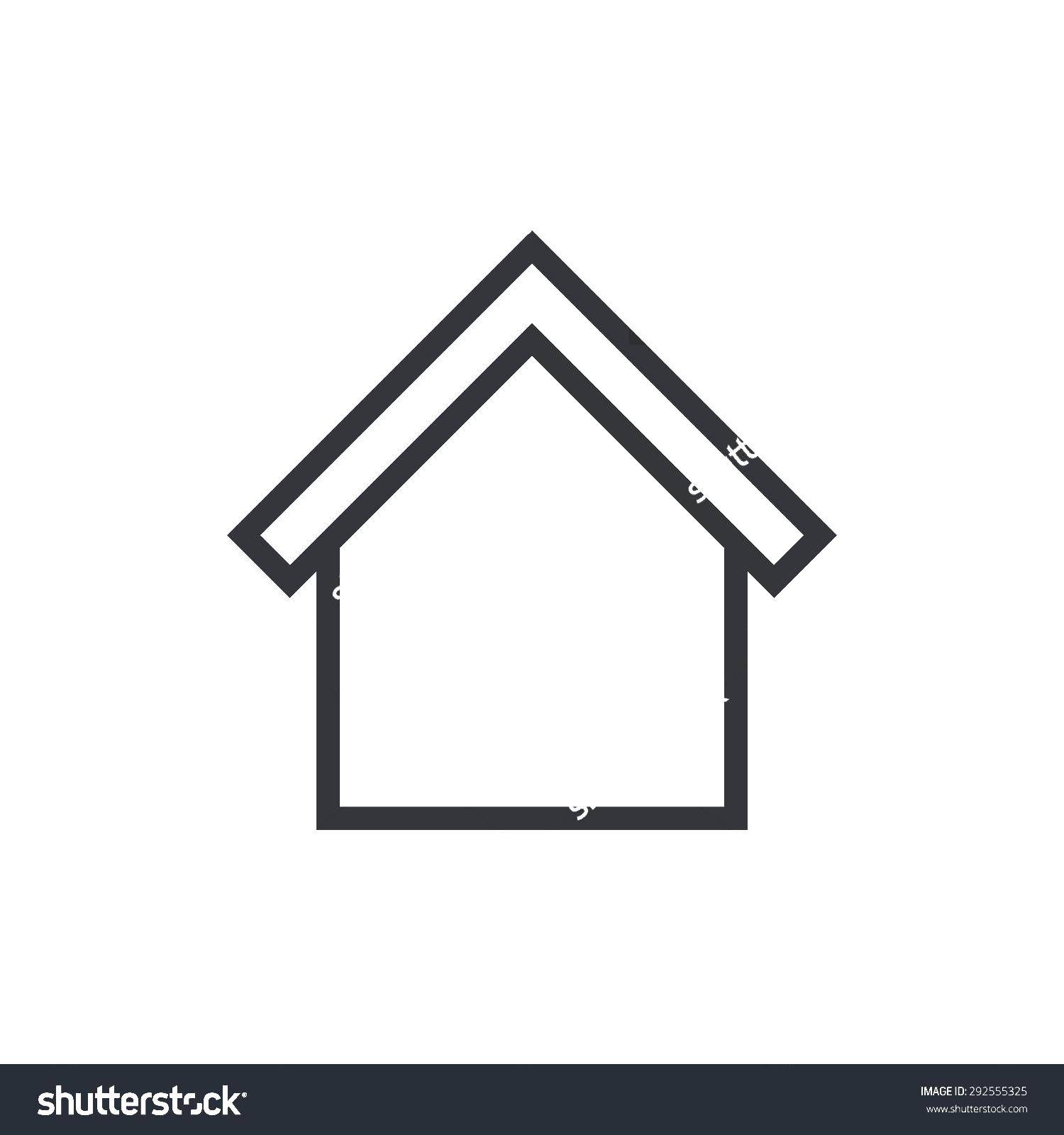 Coloring A house with a roof. Category The outline of the house. Tags:  contour, building, roof.