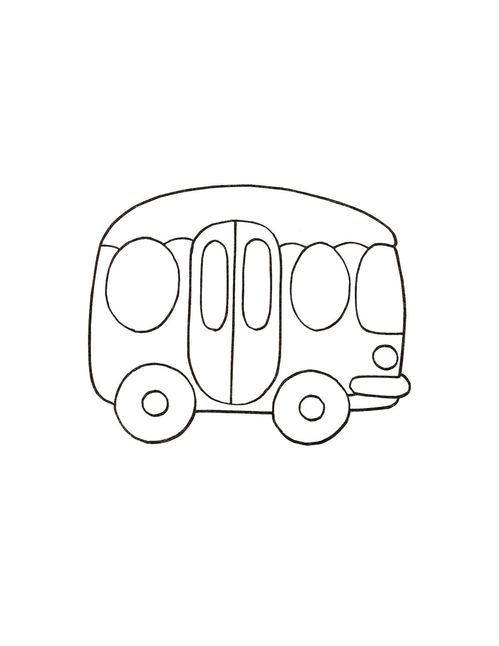 Название: Раскраска Маленький автобус. Категория: малышам. Теги: Машина, автобус.