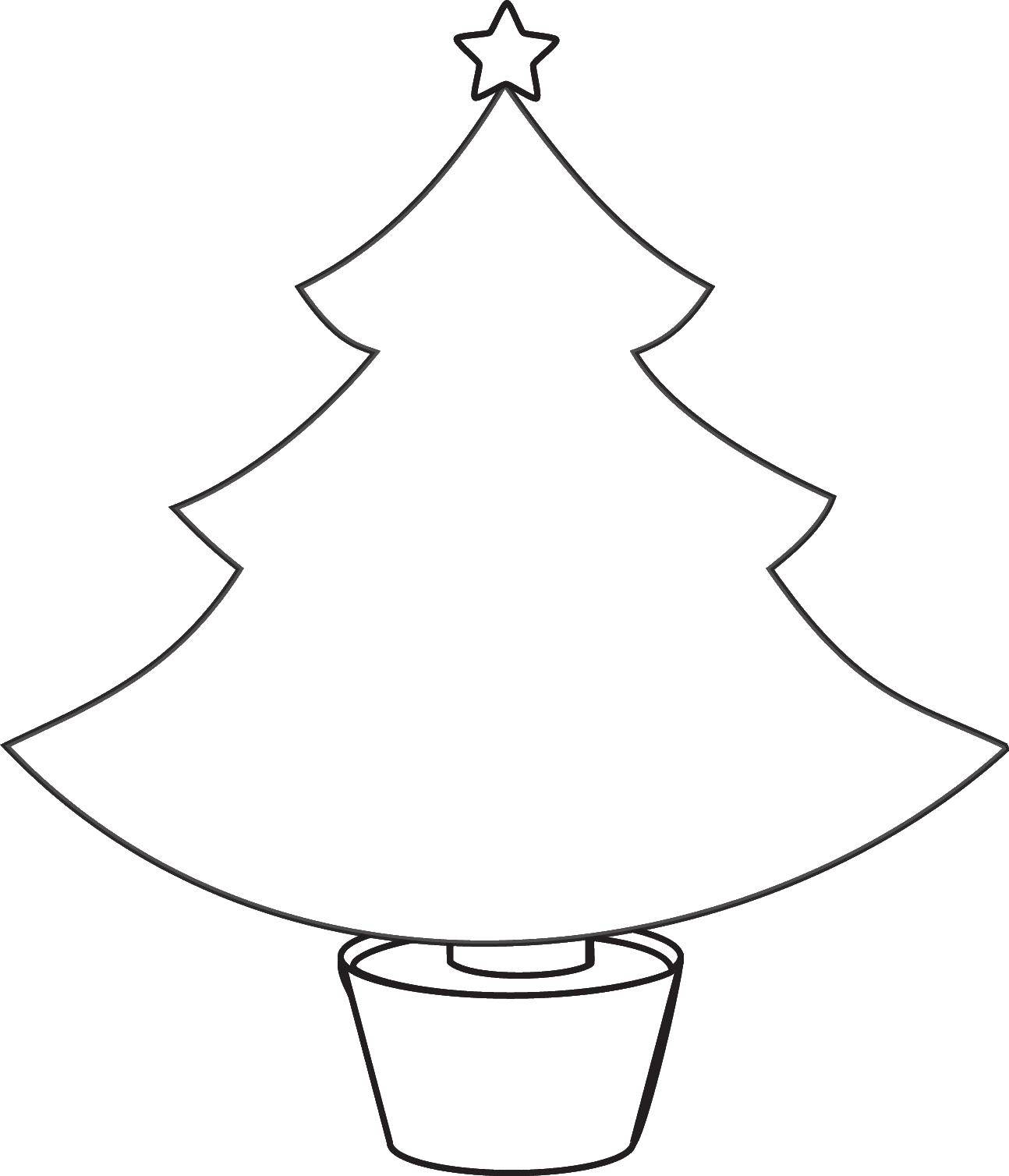 Название: Раскраска Елка со звездой. Категория: Рождество. Теги: рождество, елка, деревья.