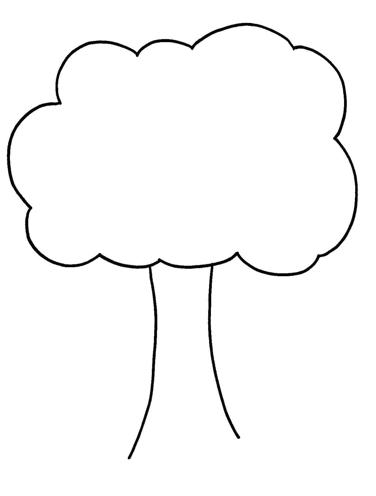 Название: Раскраска Контур деревца.. Категория: Контур дерева. Теги: Деревья, лист.