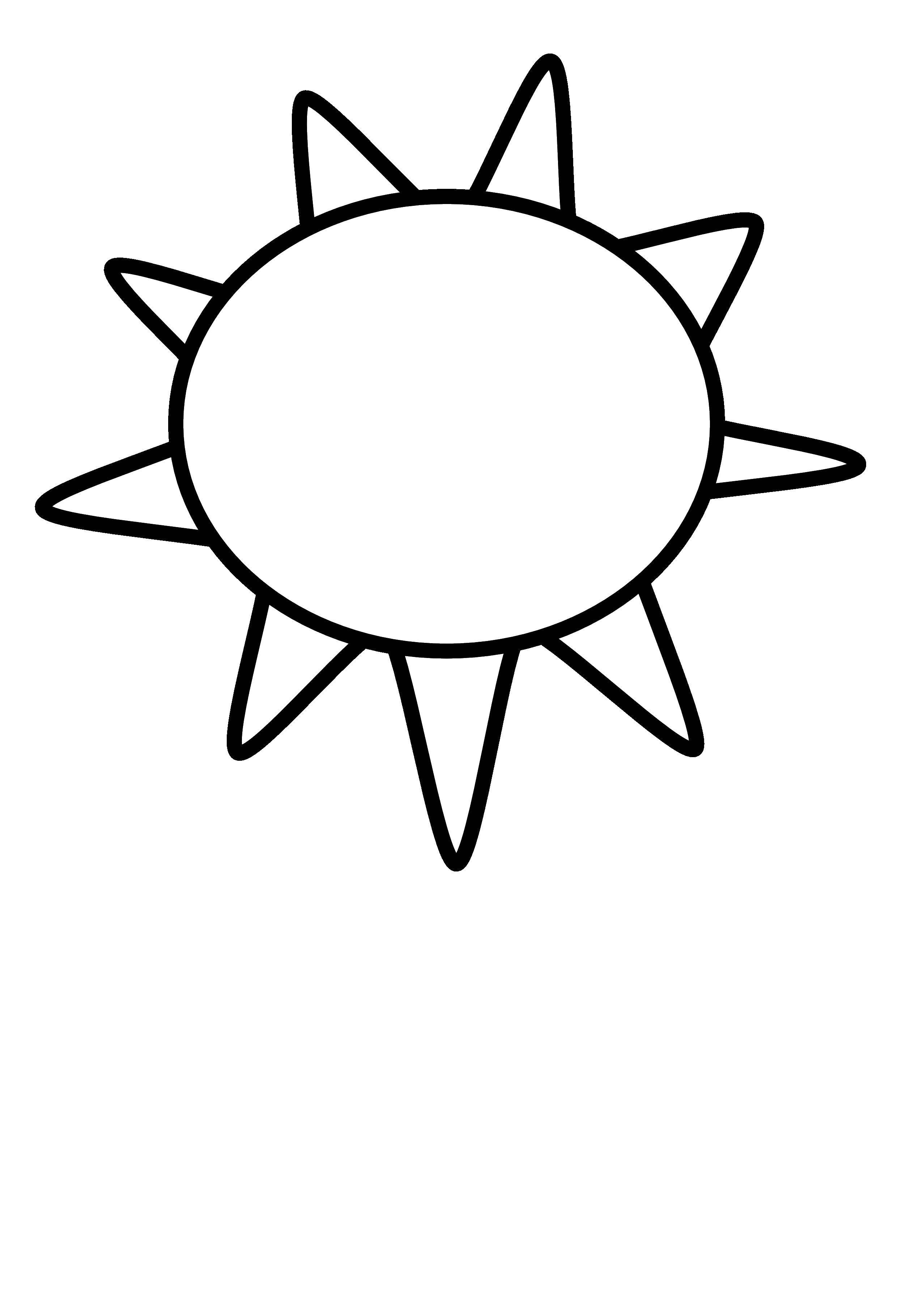 Название: Раскраска Лучики солнышка. Категория: Контур солнца. Теги: Солнце, лучи, радость.