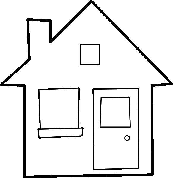 Coloring Conventional house. Category The outline of the house. Tags:  House, building.