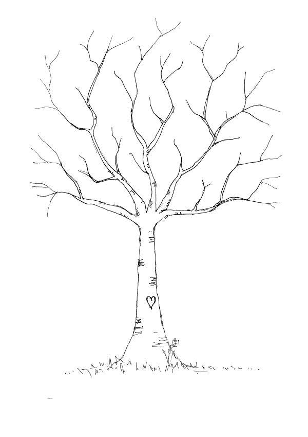 Название: Раскраска Рисунок на деревце. Категория: дерево. Теги: Деревья, лист.