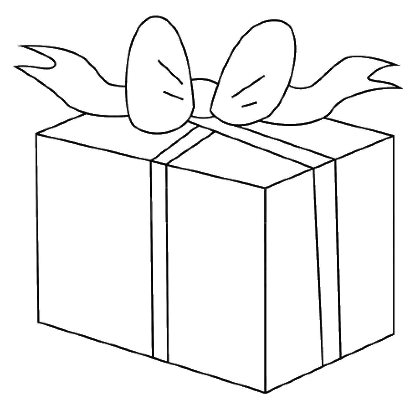 Название: Раскраска Бантик на подарочке. Категория: подарки. Теги: Подарки, праздник.