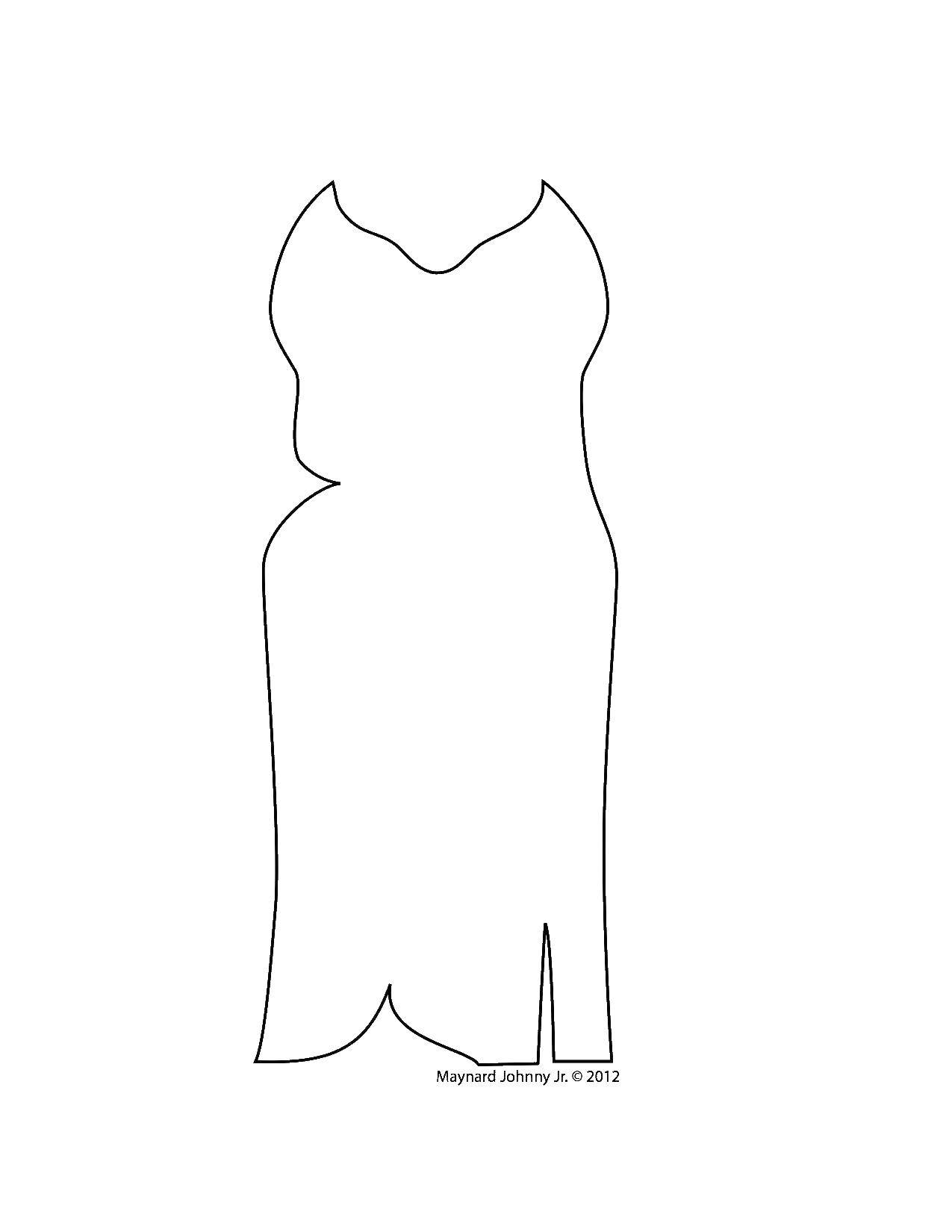 Название: Раскраска Контур платья. Категория: Контур платья. Теги: контур, платье, вырез.
