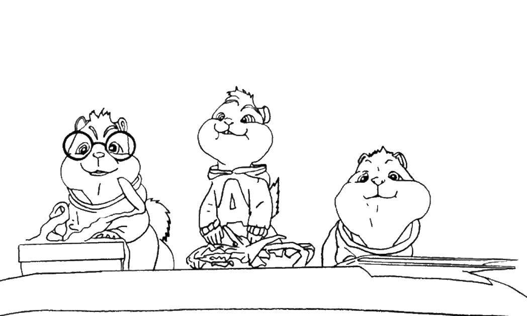 Coloring Chipmunks and Alvin. Category cartoons. Tags:  Alvin, chipmunks, glasses.