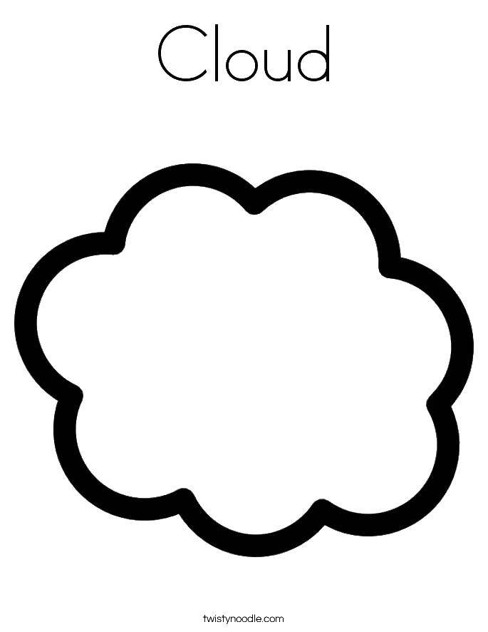 Название: Раскраска Облако.. Категория: Контур облака. Теги: Облако, небо.