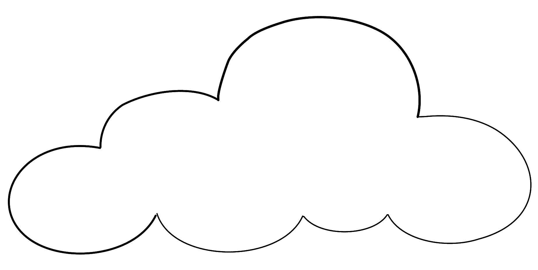 Название: Раскраска Простое облачко. Категория: Контур облака. Теги: Облако, небо.