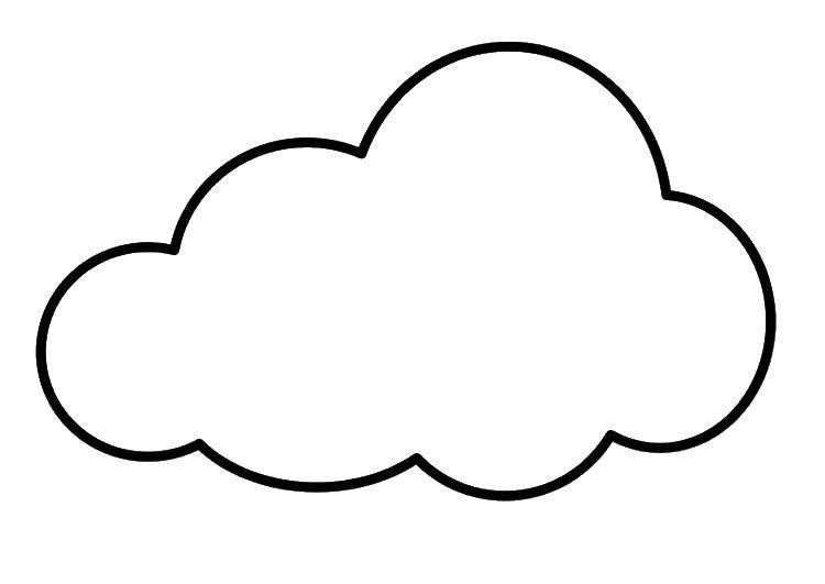 Название: Раскраска Пушистое облако. Категория: Контур облака. Теги: Облако, небо.